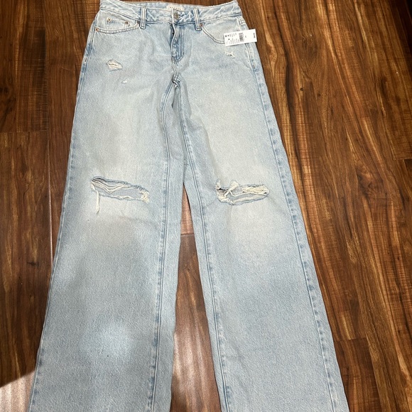 PacSun Light Blue Straight Low Rise Baggy Leg Jeans - Picture 1 of 3